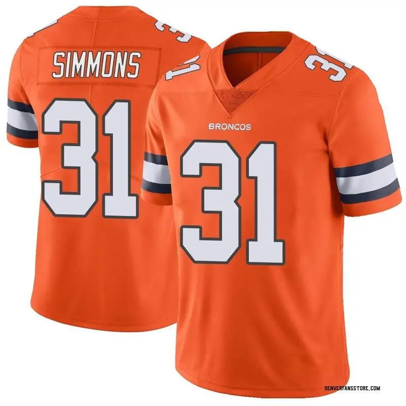 Men's Orange Limited Justin Simmons Denver Color Rush Vapor Untouchable  Jersey